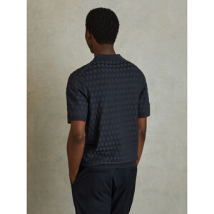 REISS RIZZO Half Zip Knitted Polo Shirt